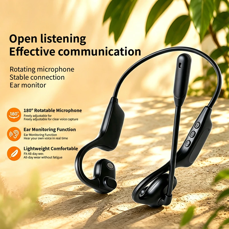 Type C Wired Earphones With Mic - Kabelloses Headset mit offenem Ohr, drehbarem