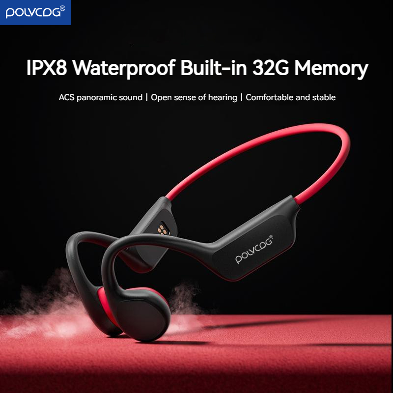 Bone Conduction Running Headphones - POLVCDG Knochenleitungs-Headset X7 IPX8 32 GB