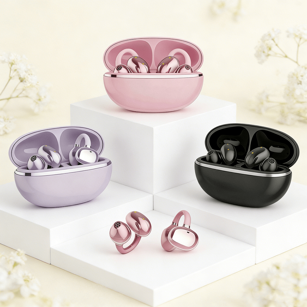 Bone Conduction Running Headphones - Kabellose Open-Ear-Ohrclip-ENC-Kopfhörer Bluetooth 5.3 HD-Anruf Touch-Kopfhörer