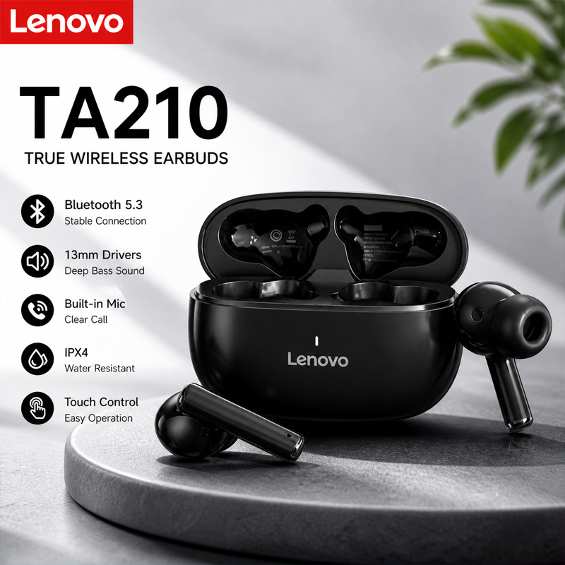 Anc Wireless Over Ear Headphones - Neue Lenovo TA210 Bluetooth-Kopfhörer mit integriertem
